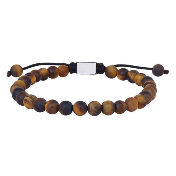 Herrearmbånd matt yellow tiger eye, 19-25 cm. SON of NOA -  89800121